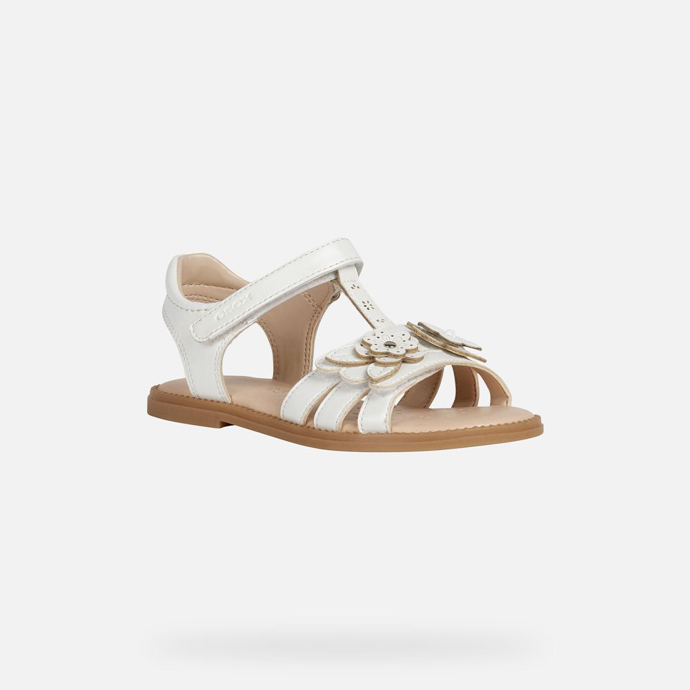 Sandalias Geox Menina Branco - Karly - IFVCQ7638